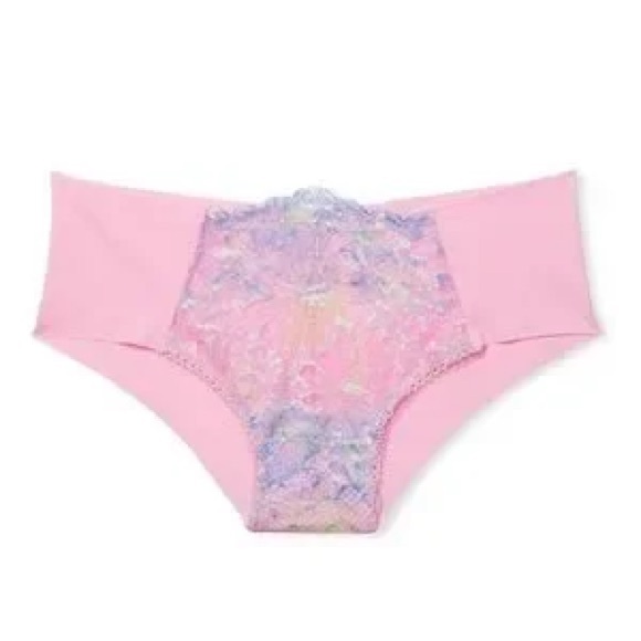 NWT Victoria’s Secret Floral Lace & Pink Smooth Panties - Picture 1 of 2